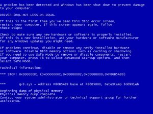 Windows Blue Screen of Death (Crash screen)